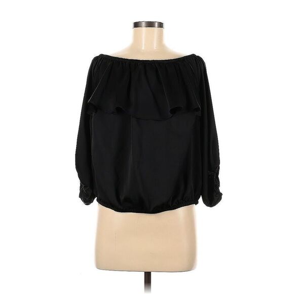 ✨Torrid Off Shoulder Ruffle Black Sz 00 Blouse✨ - Picture 5 of 11